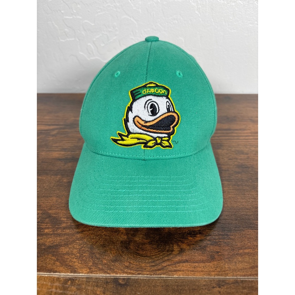 Captivating Headwear Oregon Ducks Puddles Mascot Green Adjustable Baseball Hat